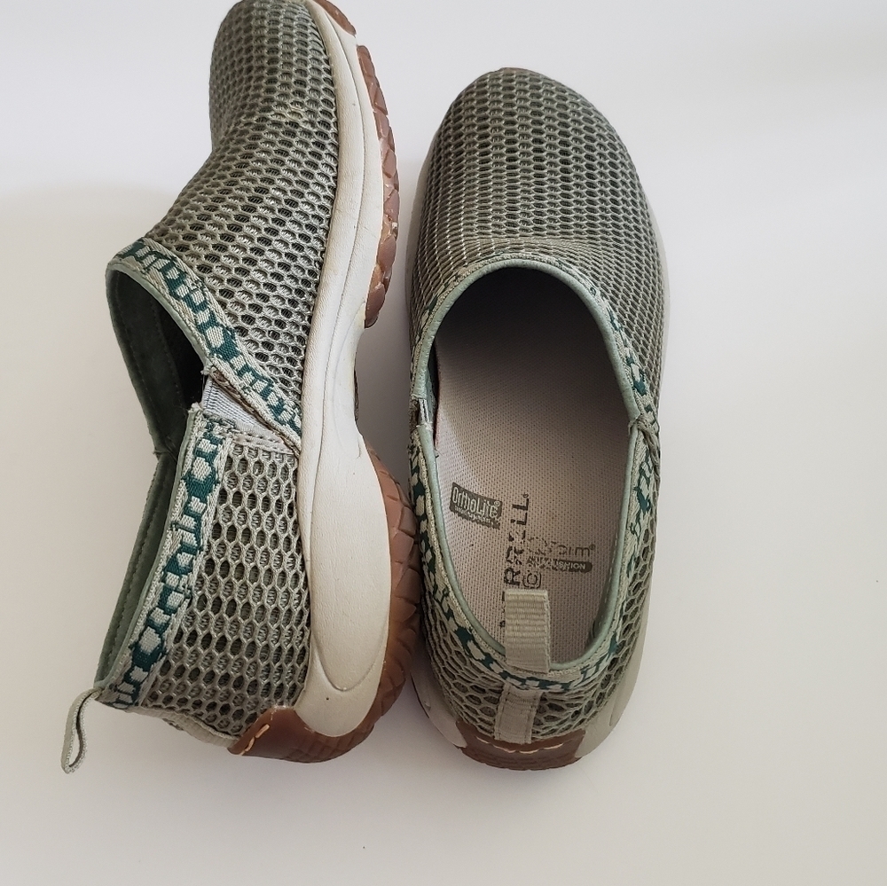 Merrell Encore Breeze Clog Style Sneakers Sz 6 Green White Sage Hiking Walking - Picture 2 of 11